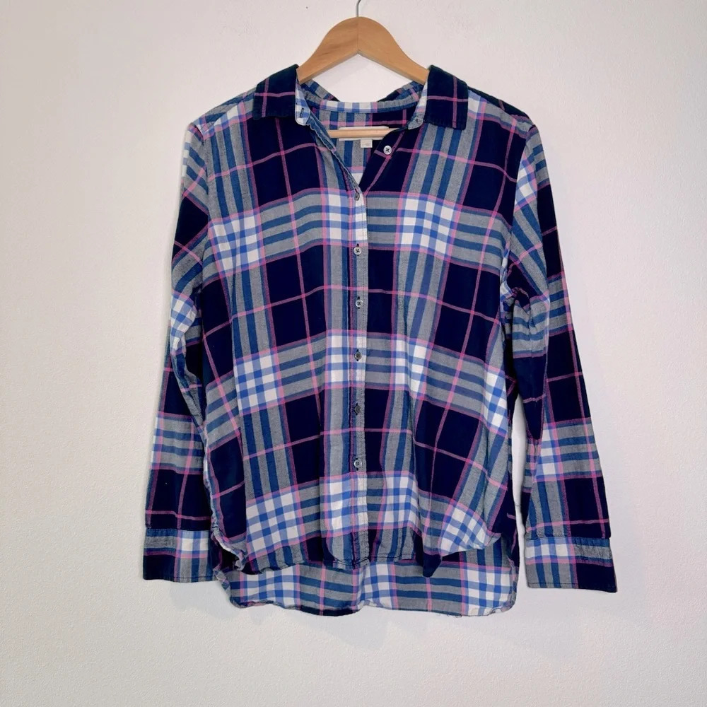EUC LOFT Button Up Plaid